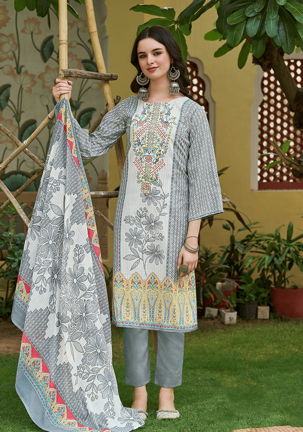 Venisha Vol 2 – Grey Garden Floral Suit