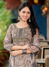 Seerat Vol 2 β Smoky Grey Paisley Embroidered Kurti Set