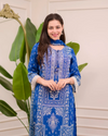 Liha Fashion - Royal Indigo Mirror Muslin Suit Set