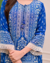 Liha Fashion - Royal Indigo Mirror Muslin Suit Set