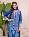 Liha Fashion - Royal Indigo Mirror Muslin Suit Set