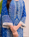 Liha Fashion - Royal Indigo Mirror Muslin Suit Set
