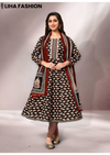 Gulabi Jaipur – Ebony Palm Print | Cotton Anarkali Suit Set
