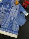 Liha Fashion - Royal Indigo Mirror Muslin Suit Set