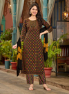 Seerat Vol 2 – Black Maroon Geometric Mirror Work Kurti Set